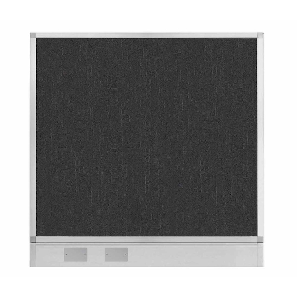 Hush Panel Configurable Cubicle Partition 4' x 4' Black Fabric w/ Cable Channel